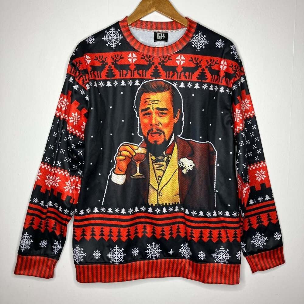 Greater Half Men's Holiday Ugly Christmas Sweater Django Leonardo Large New